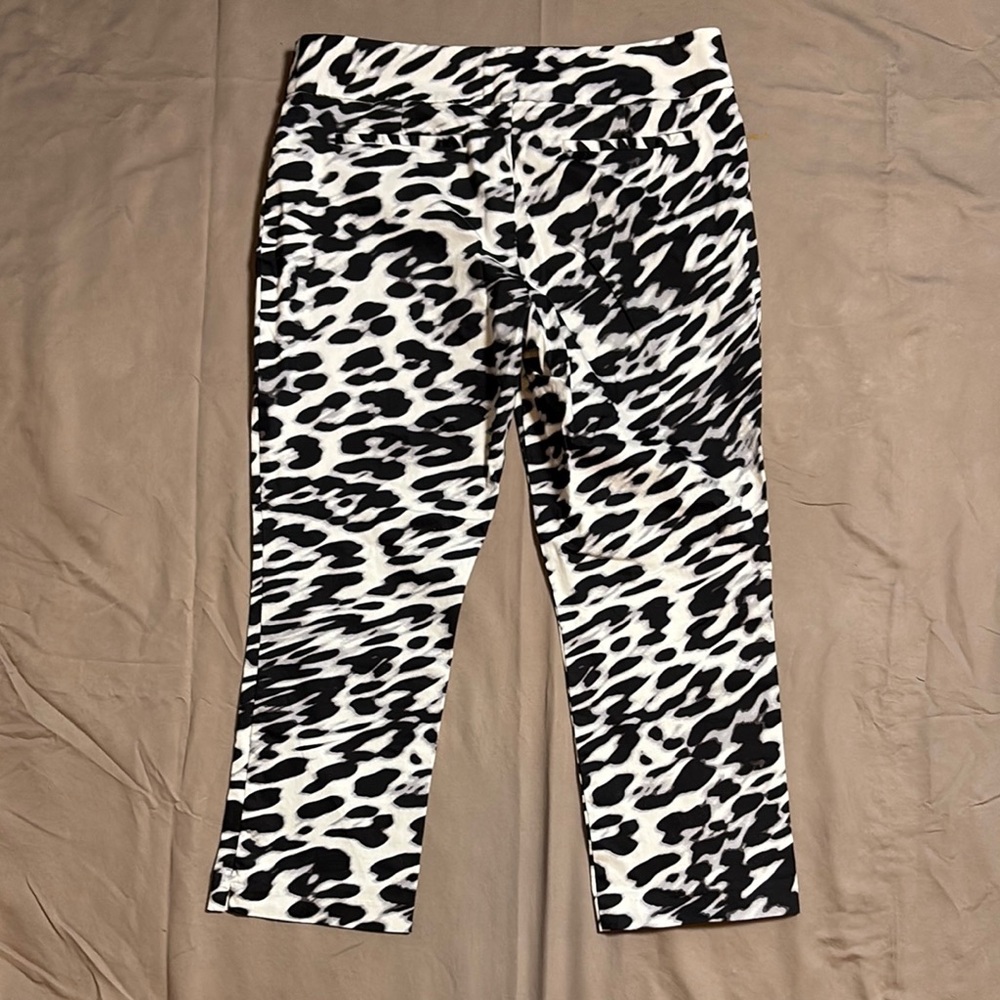 7th Avenue Black and White Animal Print Pants - Picture 9 of 9